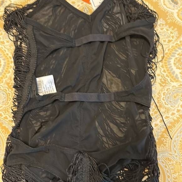 NWT KikiRiki Black Fringe Bodysuit - Picture 4 of 4